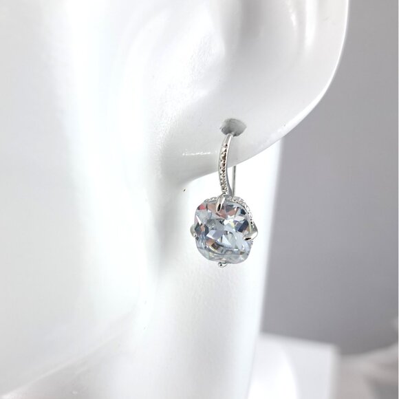 Jewelry - Elegant Silver Gemstone Drop Earrings